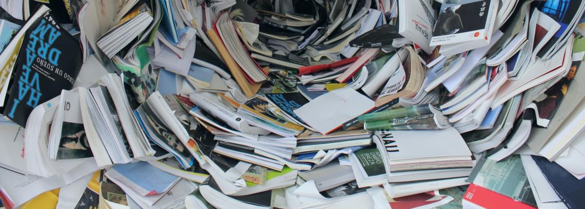 Messy pile of books